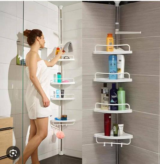 Étagère de Douche d'Angle Télescopique – Rangement Pratique et Élégant